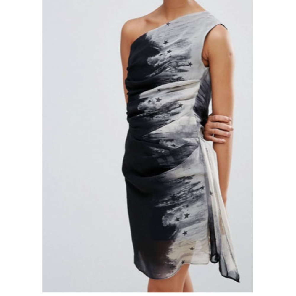 Religion One Shoulder Party mini dress